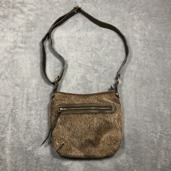 Maurizio Taiuti Handbags - Maurizio Taiuti Italian Leather Crossbody Handbag Brown Cowhide Hair Purse
